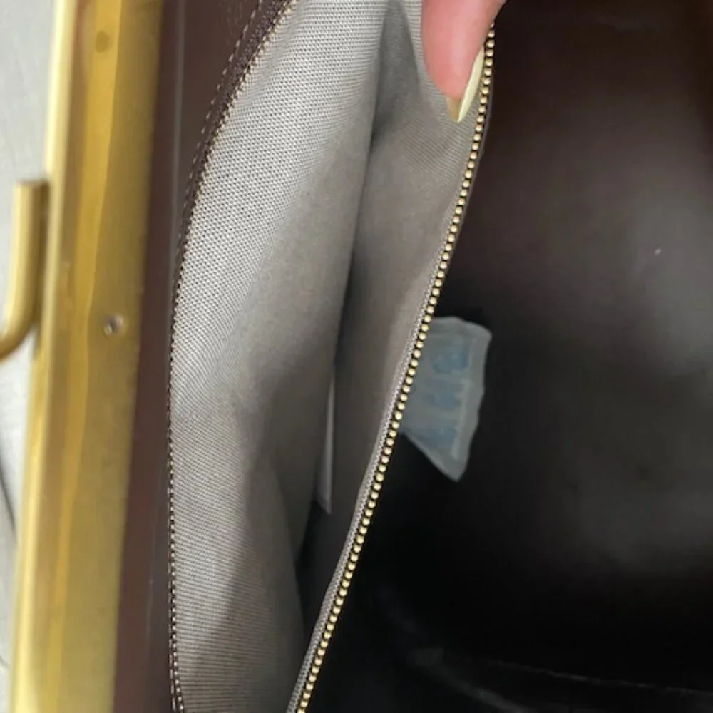Coach Brown Leather Kiss-Lock Frame Satchel with Gold Hardware - Picture 7 of 11